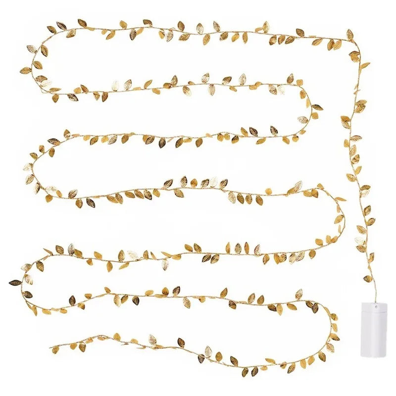 Golden Glow Leaf Lights 2Packs - 6.56FT 2M 20LED