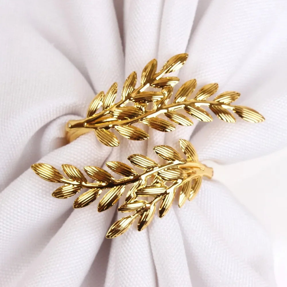 Golden Bloom Napkin Rings 6pcs