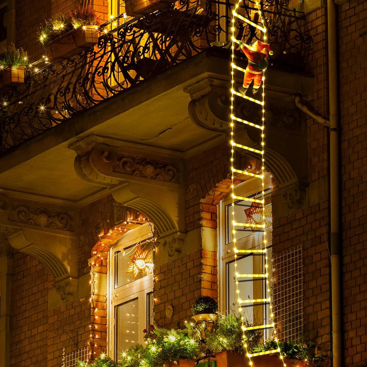 Santa’s Climbing Christmas Light Ladder