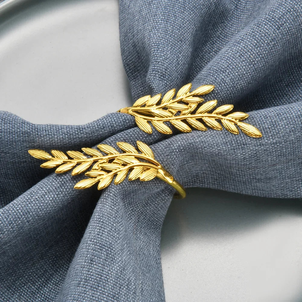 Golden Bloom Napkin Rings 6pcs